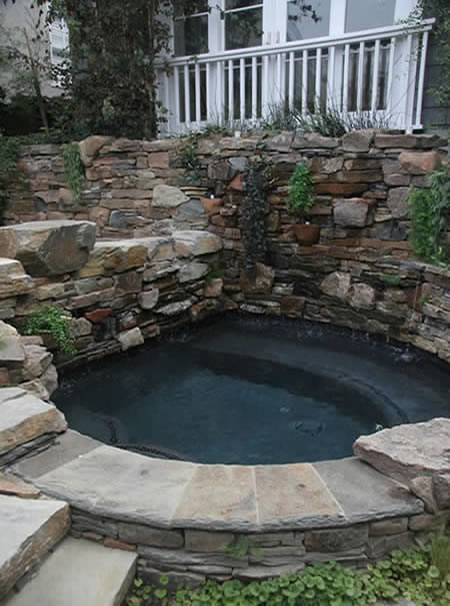 Hermosa Beach Lap Pool with Spa Rock Features Custom Tile 4