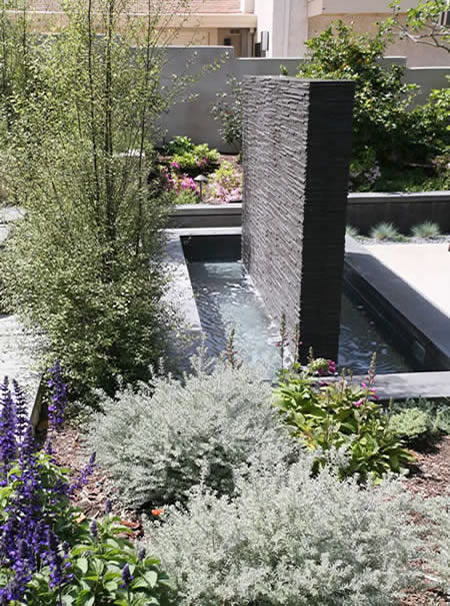 Palos Verdes Estates Outdoor Living Area Custom Water Feature    & Firepit 3